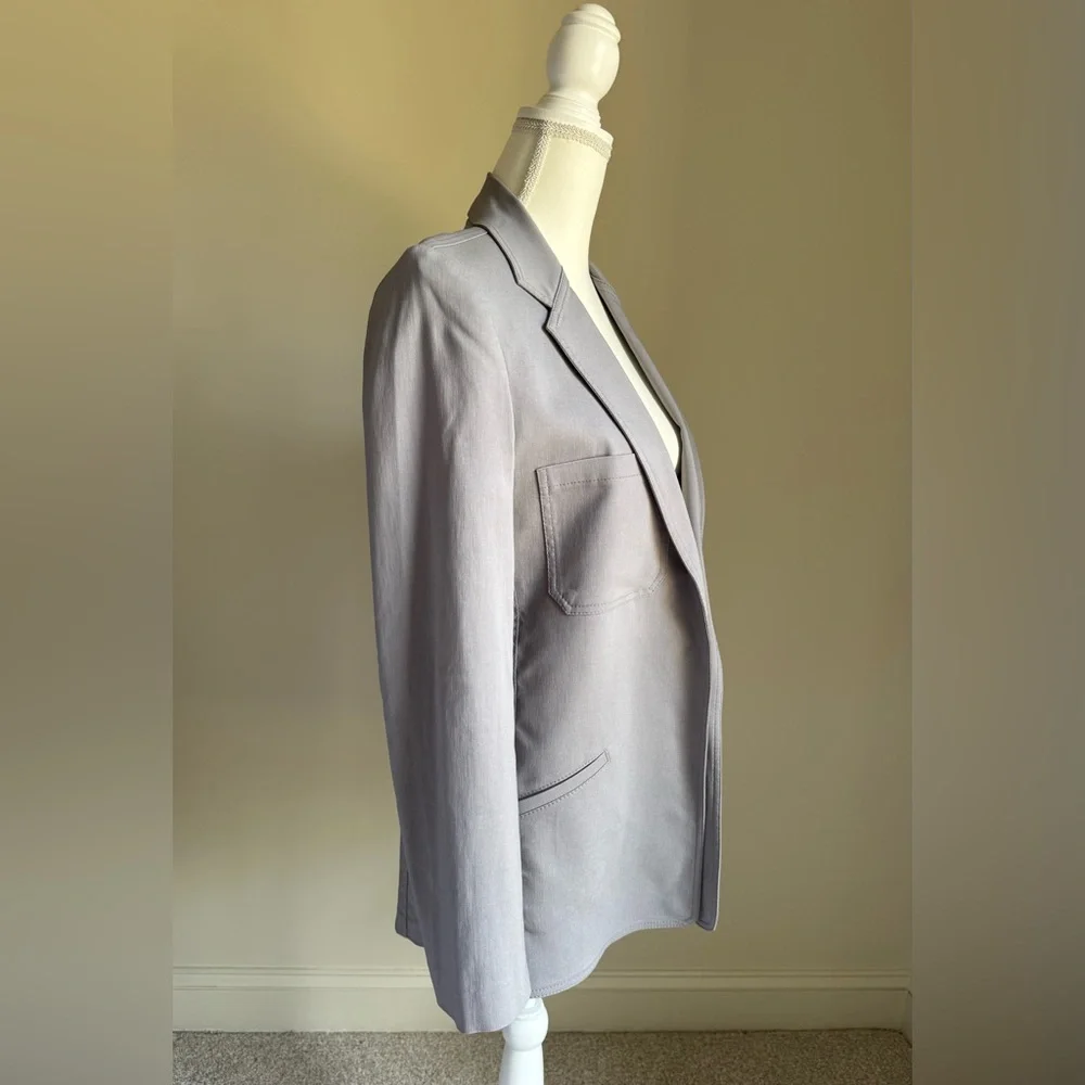 EQUESTRIAN Gray Open Front Long Length Lightweight Blazer or Jacket Sz M
